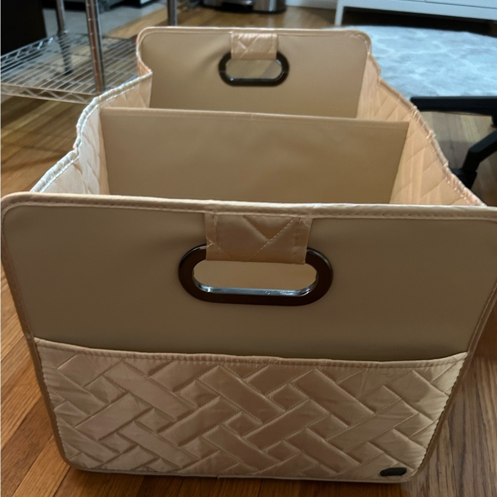 Lug Flatbed storage organizer metallic champagne